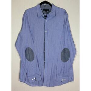 Banana Republic, Tailored Slim-Fit Denim Elbow-Patch Button-Down Shirt,‎ XL Tall